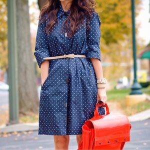 Ralph Lauren navy and White Polka Dot Coat-Dress